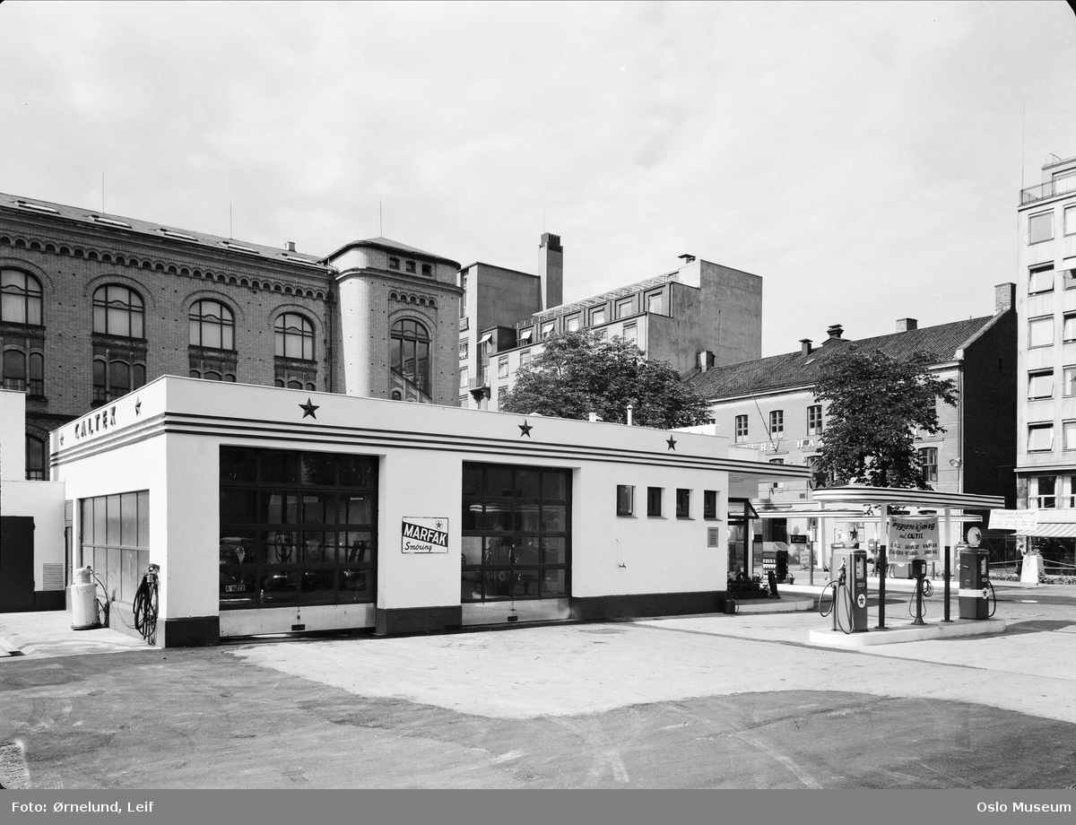 Caltex bensinstasjon, bensinpumper, Historisk museum