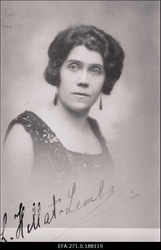 Laulja ja laulupedagoog Ludmilla Hellat-Lemba, (helilooja Artur Lemba õde).