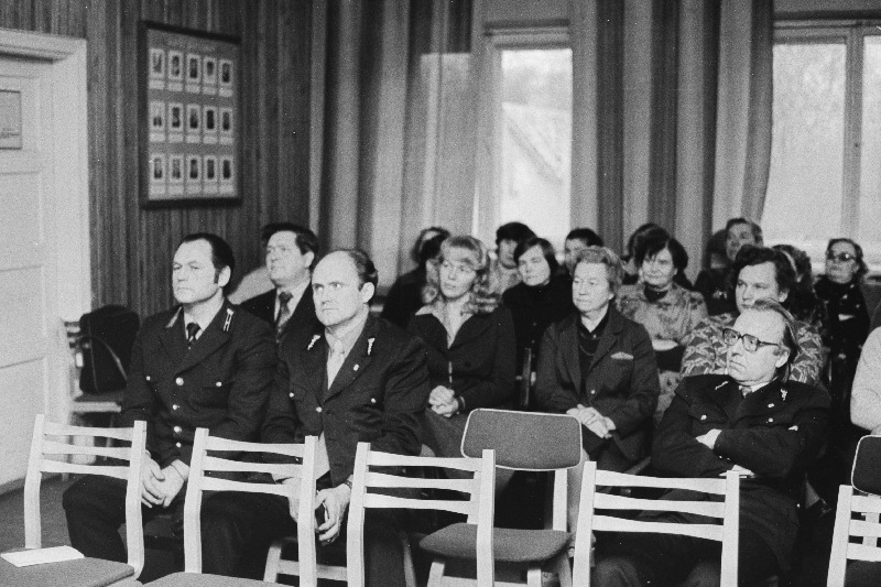 Vaade saali EKP Keskkomitee sekretäri Artur-Bernhard Upsi kohtumisel Tartu Metsamajandi töötajatega