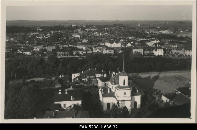 Vaade Tartu Jaani kiriku tornist, koopia fotost