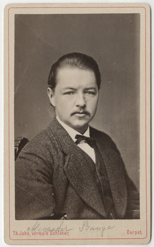 Korporatsiooni "Livonia" liige Alexander von Bunge, portreefoto