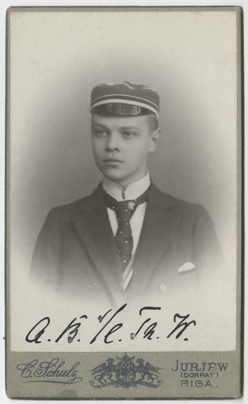 Korporatsiooni "Livonia" liige Arist von Brümmer, portreefoto