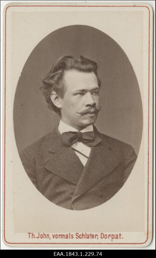 Korporatsioon "Estonia" liige Friedrich Rosenbaum, portreefoto