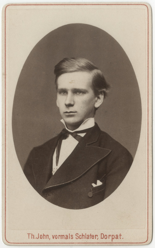 Korporatsioon "Estonia" liige Konstantin Rahr, portreefoto