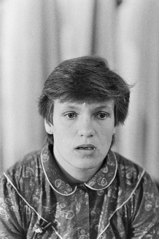 Jalgrattasõidu maailmameistrivõistlustel Barcelonas hõbemedali võitnud Erika Salumäe vastuvõtul Eesti NSV Kehakultuuri- ja Spordikomitees.