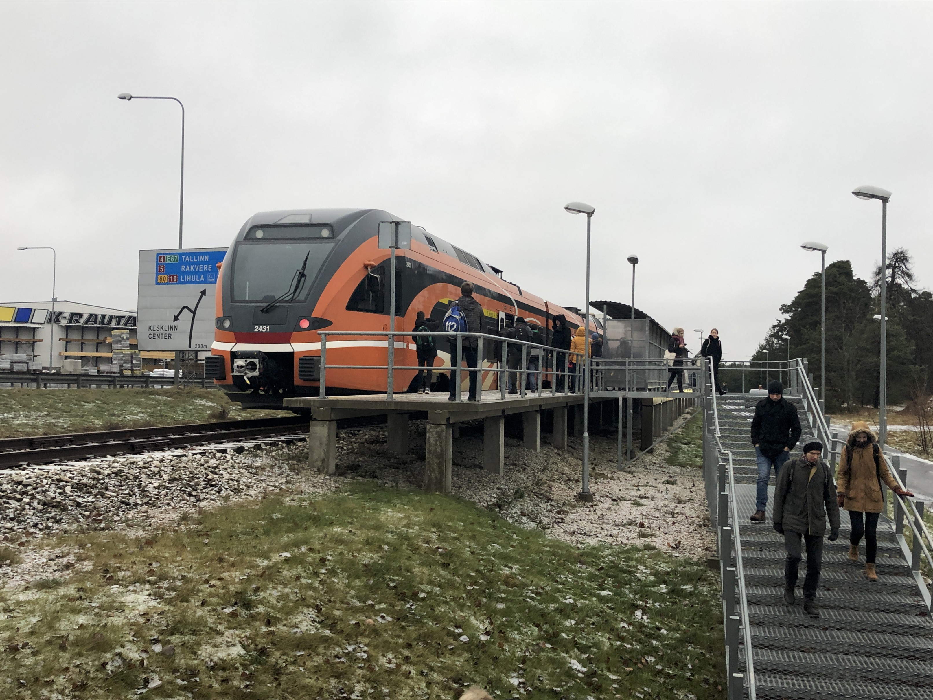 Elron train at Pärnu train station (2) - Last Elron train at Pärnu passenger railway station on Dec 8, 2018