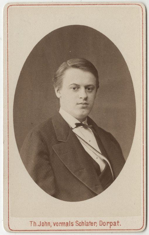 Korporatsioon "Estonia" liige Alexander Peters, portreefoto