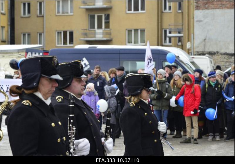 Eesti Vabariigi sajanda aastapäeva nädala avamine kunagises Päästekomitee asukohas Tartu maanteel Tallinnas.