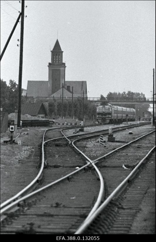Vaade Valga raudteejaamale.