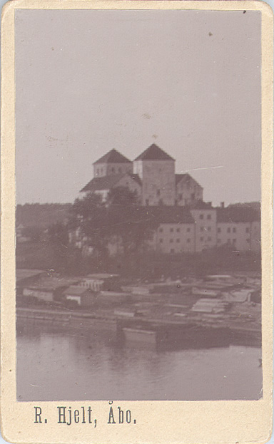 Vy från östra åstranden mot Åbo slott.