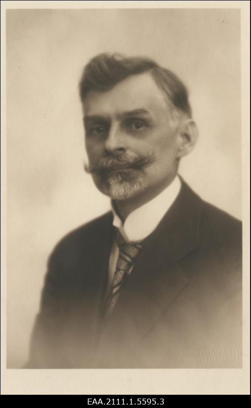 Heinrich Avikson, ajakirjanik, haridus-, omavalitsus- ja seltskonnategelane, Rakvere linnapea, portreefoto