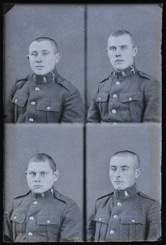 Sõdurite passipildid, (negatiiv ilmutatud 30.09.1927).