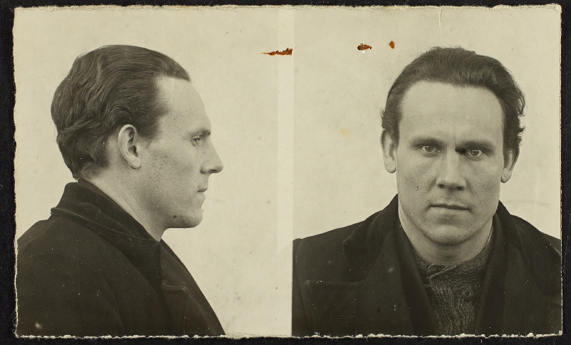 Karl Kukk otse- ja külgvaates (uurimistoimiku foto)