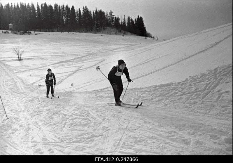 NSV Liidu suusatamise meistrivõistluste ajal Otepääl.
