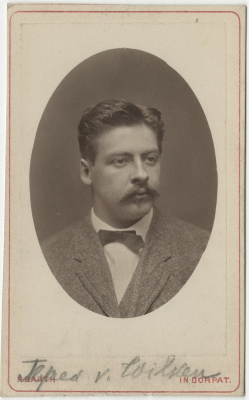 Korporatsiooni "Livonia" liige Alfred von Wilcken, portreefoto