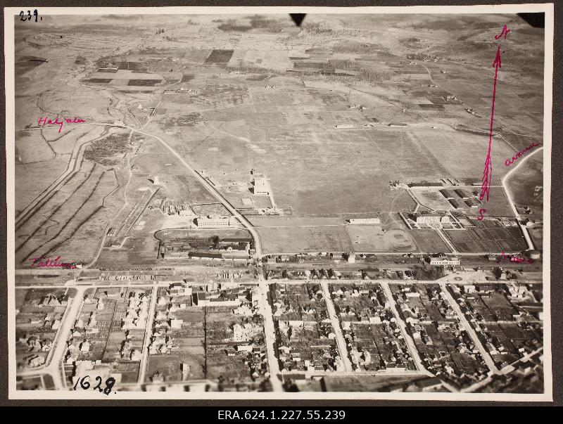 Vaade õhust linna äärealale [ja Eesti Lennuväe baasi kompleksile Rakveres]; foto 1. Lennuväedivisjoni fotopositiivide kogust