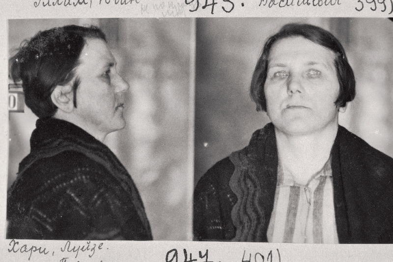 Riigivastase kihutustöö ja konspiratiivkorteri pidamise eest 1930.aastal 10 aastaks sunnitööle mõistetud Luise Paveli tütar Hari enne amnesteerimist.