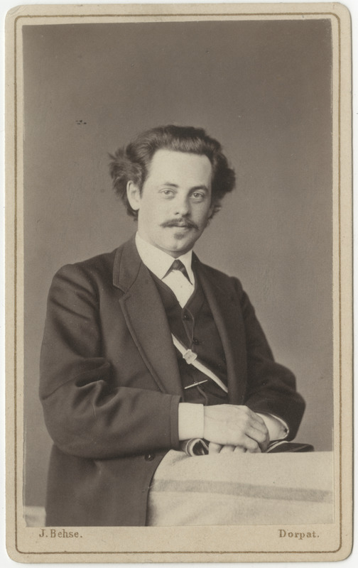 Korporatsioon "Estonia" liige Johannes Hörschelmann, portreefoto