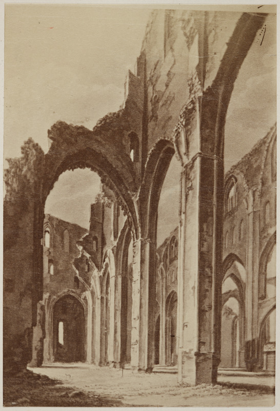 Tartu Toomkiriku varemed, vaade kesklöövile, repro