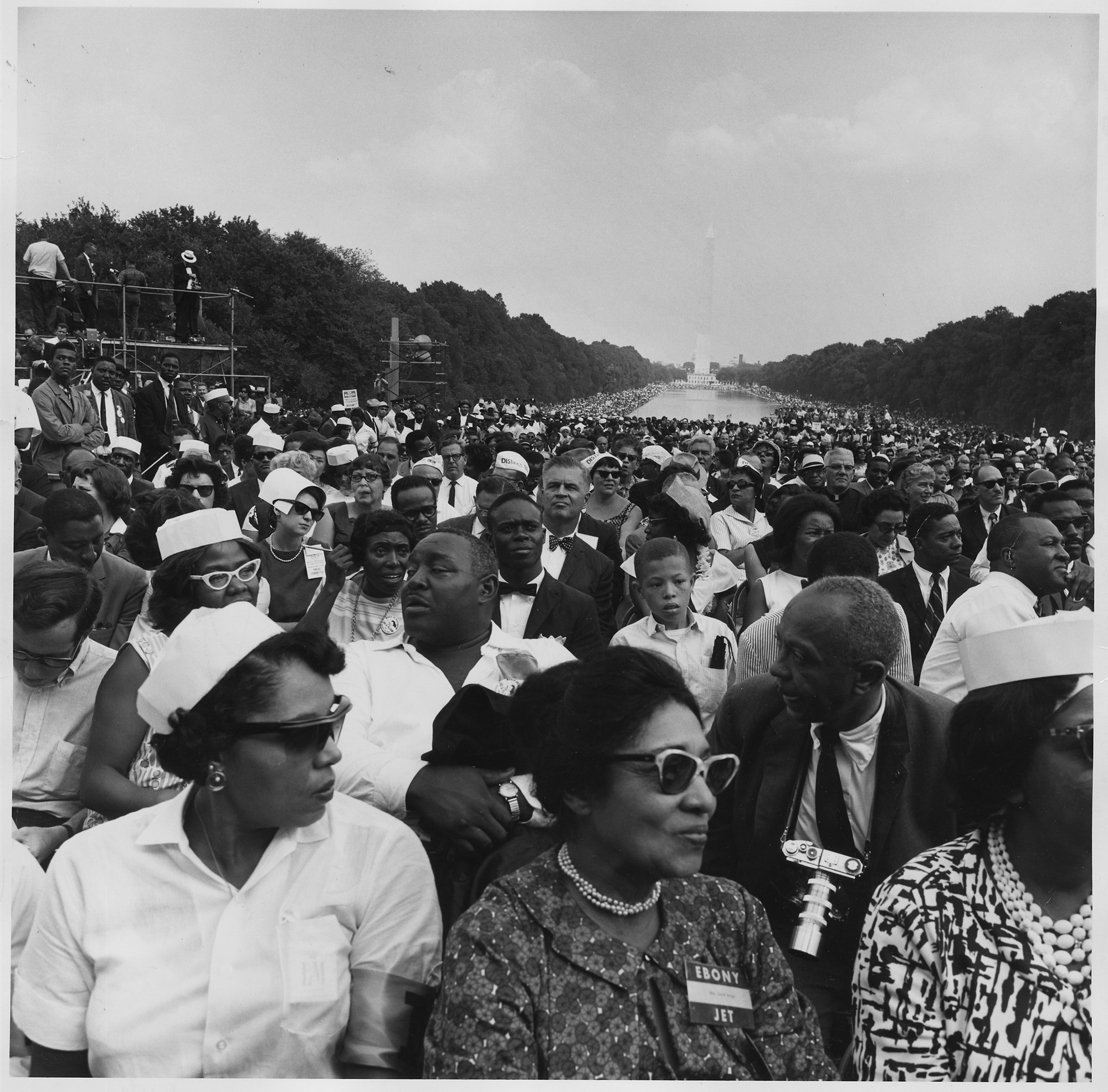 Civil Rights March on Washington, D.C. [Crowd of marchers at the Lincoln Memorial.]