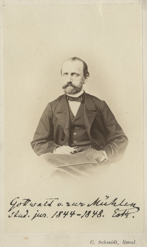 Korporatsioon "Estonia" vilistlane Gottwalt von zur Mühlen, portreefoto