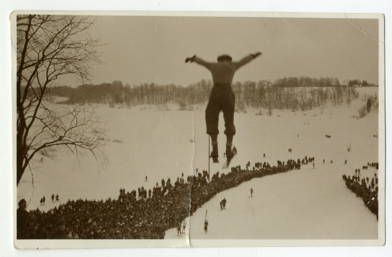 Oskar Veldemann, Viljandi, hüppab 20 mtr.