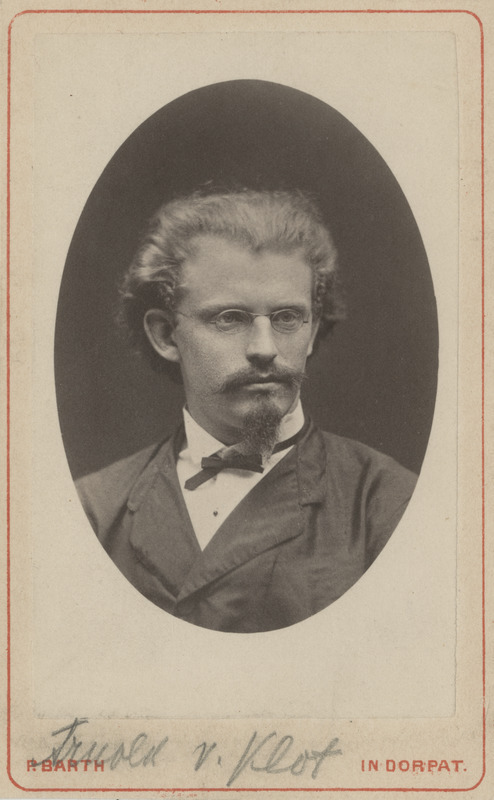 Korporatsiooni "Livonia" liige Arnold von Klot, portreefoto
