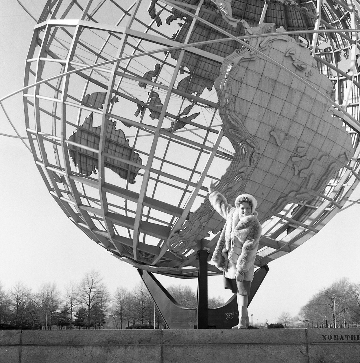 Unisphere in Flushing Meadow Park, Queens, New York - Built for the 1964-65 World's Fair by U.S. Steel.  This photograph was taken @1985 in 60 mm square format Tri-X with a Yashica 12 TLR.