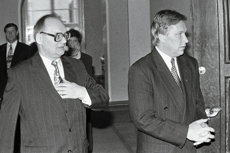 Leedu seimi esimehe Ceslovas Juršenas (vasakult) ja Riigikogu esimehe Toomas Savi kohtumine Toompeal.