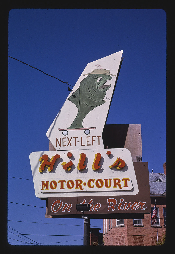 Hills Motor Court sign, Alexandria Bay, New York (LOC)