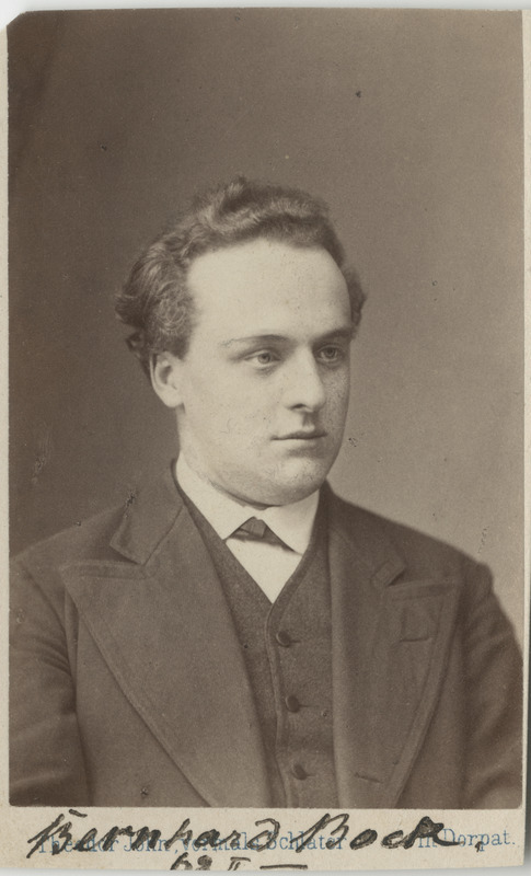 Korporatsiooni "Livonia" liige Bernhard von Bock, portreefoto