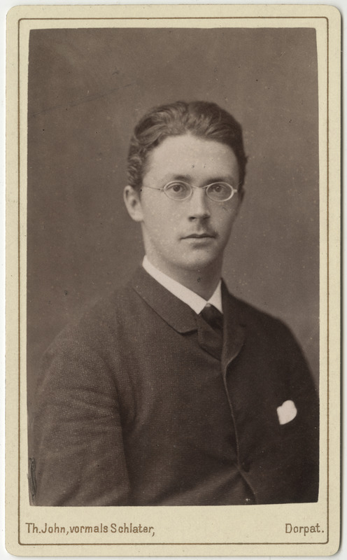 Korporatsioon "Estonia" liige Oskar Wulff, portreefoto