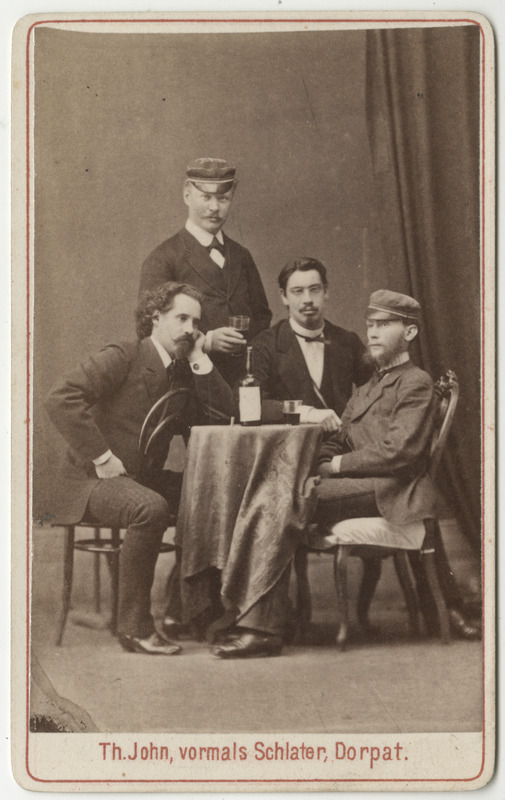 Korporatsioon "Estonia" liikmed Ernst Hörschelmann, Friedrich Veh, Arthur Bätge ja William Frey, grupifoto