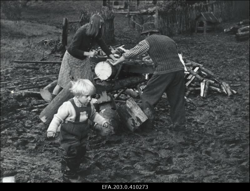 Stseen Tallinnfilmi mängufilmist "Tuulte pesa". Indrek Korb perepoja rollis.