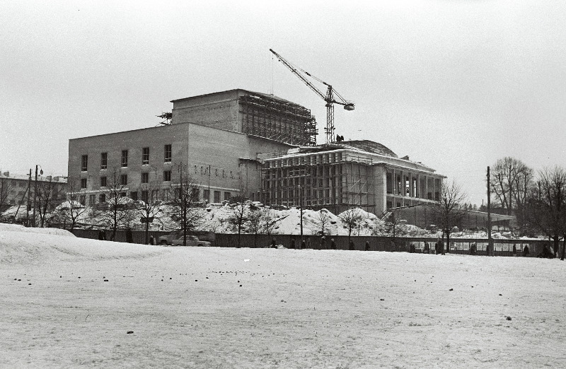 Vaade teater Vanemuine ehitusele.
