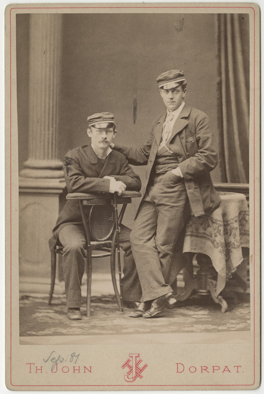 Korporatsioon "Estonia" liikmed Paul Haudelin ja Wilhelm Greiffenhagen, grupifoto