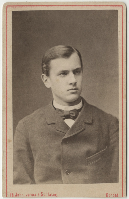 Arvatavasti korporatsioon "Estonia" liige parun Magnus Wrangell, portreefoto