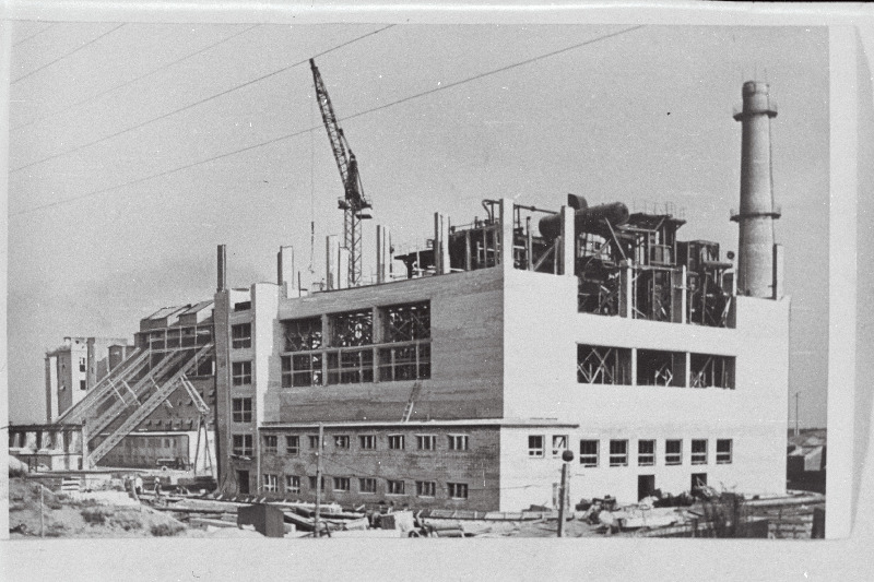 Männiku Ehitusmaterjalide Tehase territooriumile kerkiv suurpaneelide tsehhi, ruberoiditsehhi ja soojustsentraali hoone.