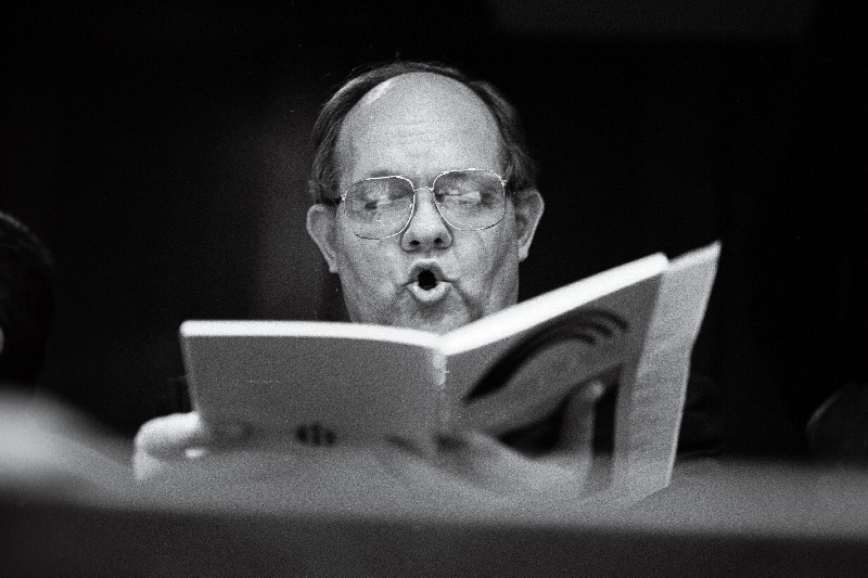 Lääne ühislaulupidu "Laulusillad" I proov. Üks koorijuhtidest, mr John Williams USA-st.