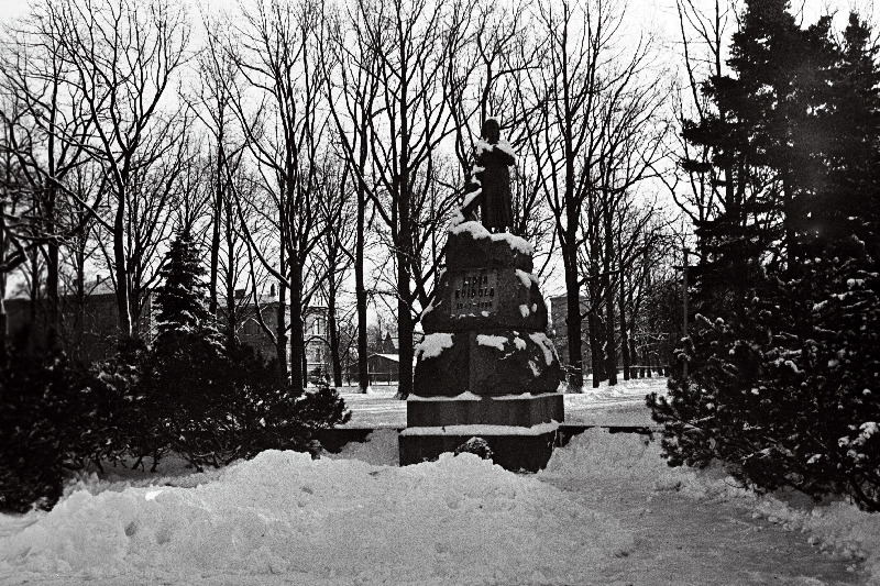 Talvine Pärnu, Lydia Koidula monument.