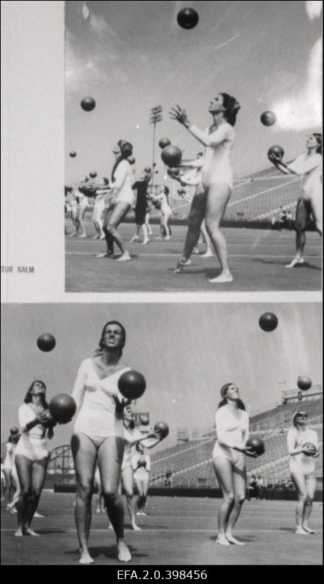 ESTO (ülemaailmsed eesti kultuuripäevad) Torontos.Ernst Idla võimlejad.Fotomontaaž.