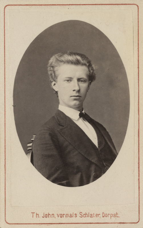 Korporatsioon "Estonia" liige Alfred von Baer, portreefoto