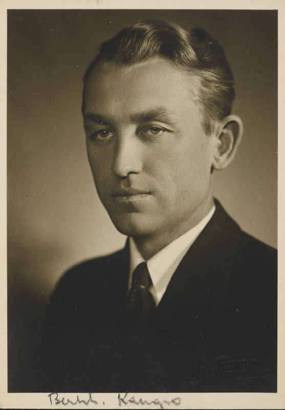 Eesti üliõpilaste seltsi "Veljesto" liige Bernhard Kangro, portreefoto