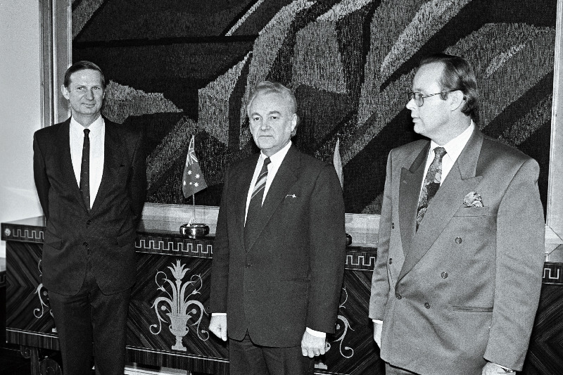 Austraalia suursaadik Robert Marrellees, A. Rüütel, Rein Müllerson.