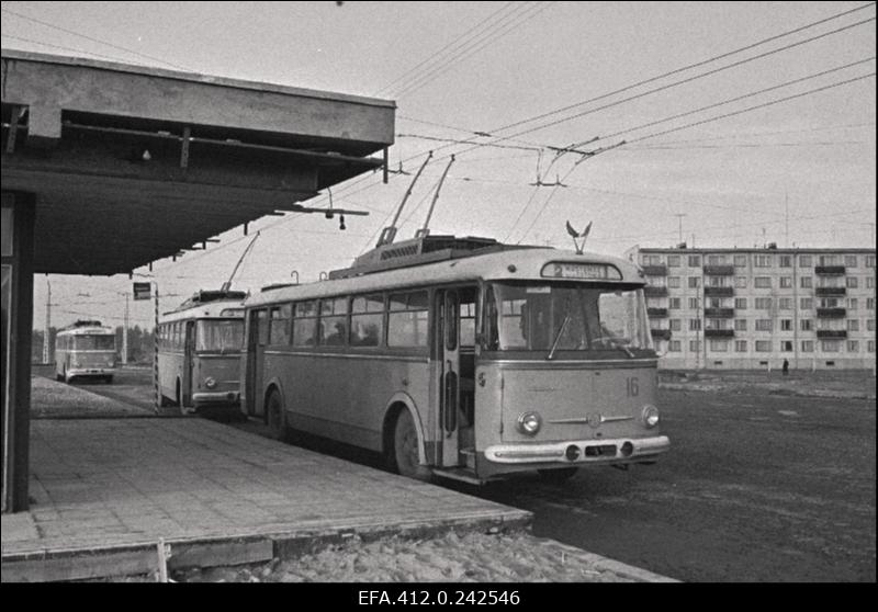 Uue trollibussiliini Mustamäe-Estonia trollibuss nr 2 Mustamäel.