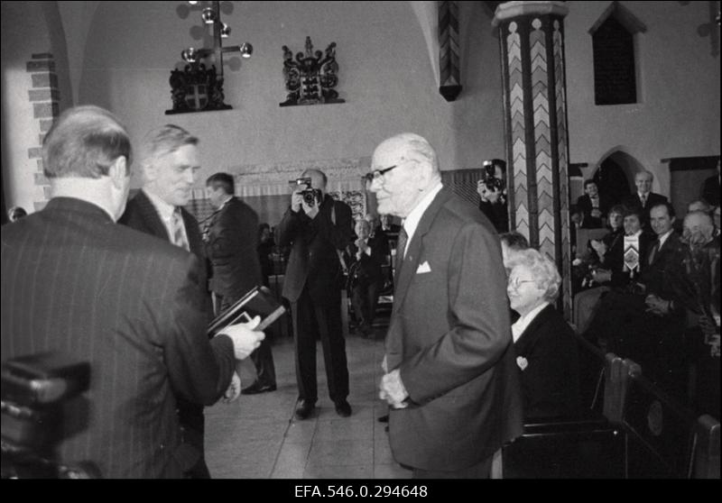 Eesti maadleja ja olümpiavõitja Johannes Kotkase 80. juubeli tähistamine Raekoja saalis.