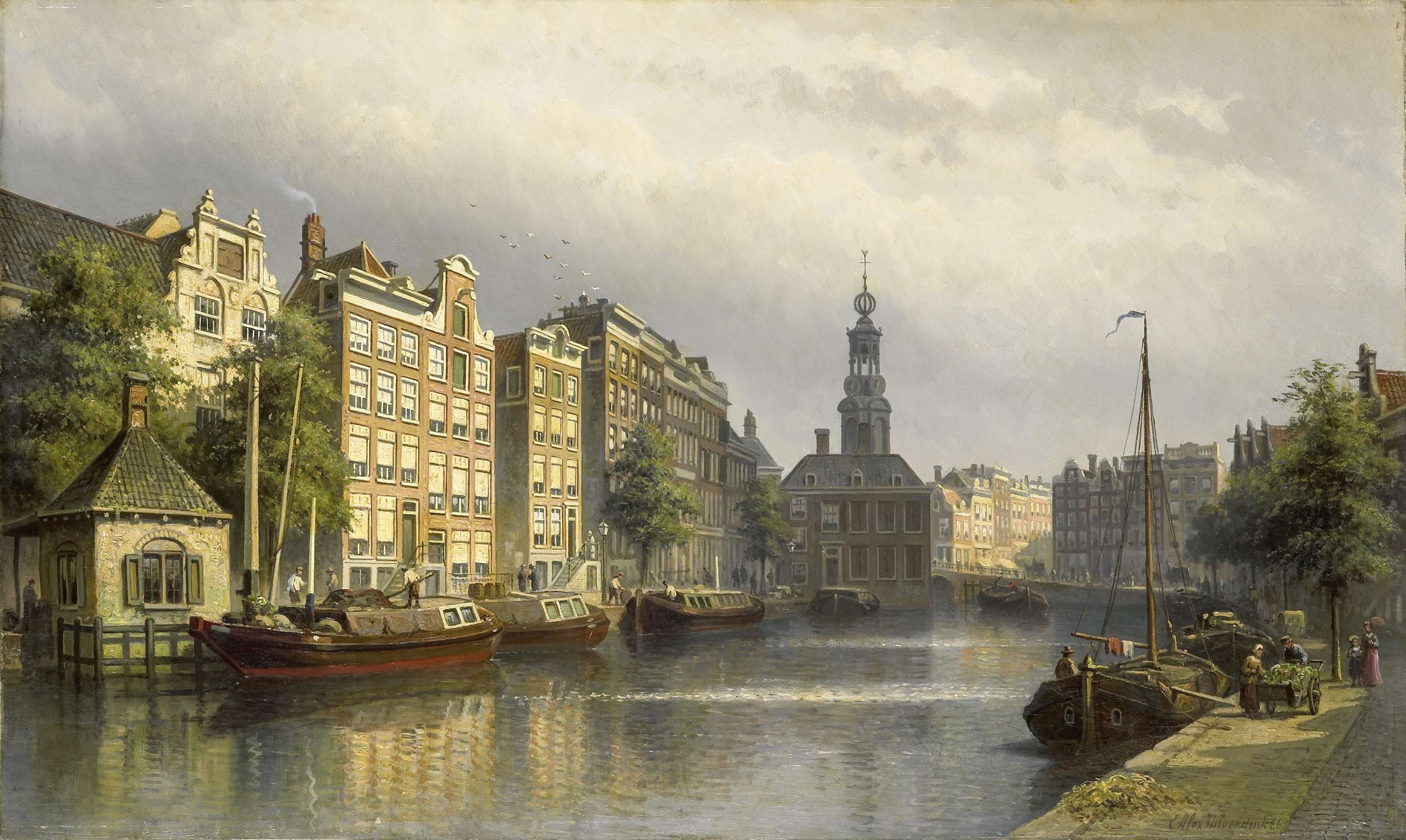 The Singel, Amsterdam, looking towards the Mint. -