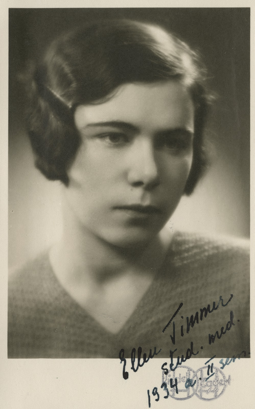 Eesti Naisüliõpilaste Seltsi liige Ellen Timmer, portreefoto