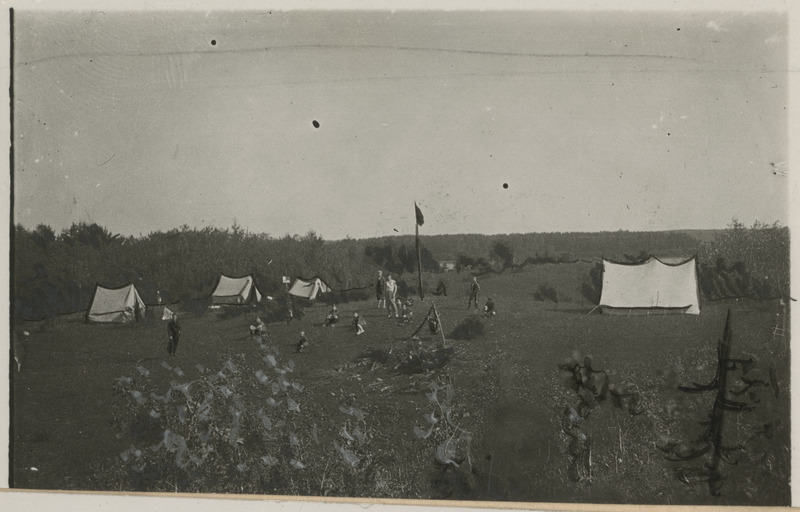 Tartu skautide V (Noorte Meeste Kristliku Ühingu) rühma suvelaager Pangodis 06.1929, laagri üldvaade
