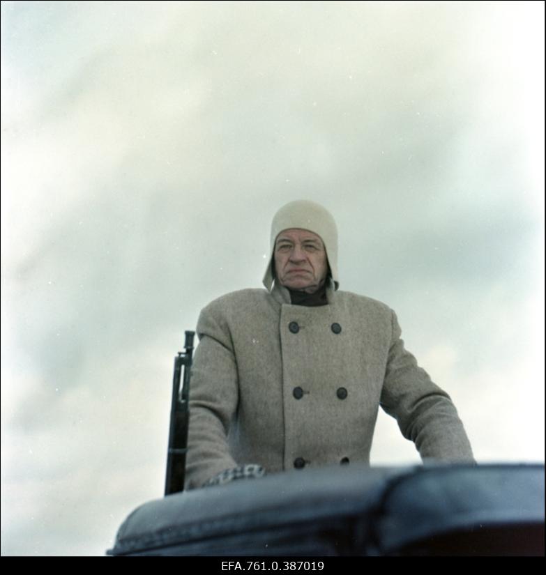 Filmi "Äratus" filmimine. Kaljo Kiisk Mõistuse Jaani osas.